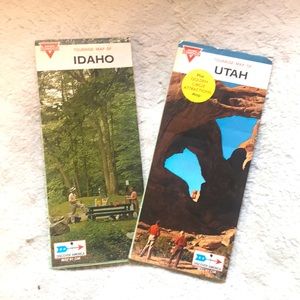 Vintage 1968 & 1969 Gas Station Maps: Idaho & Utah